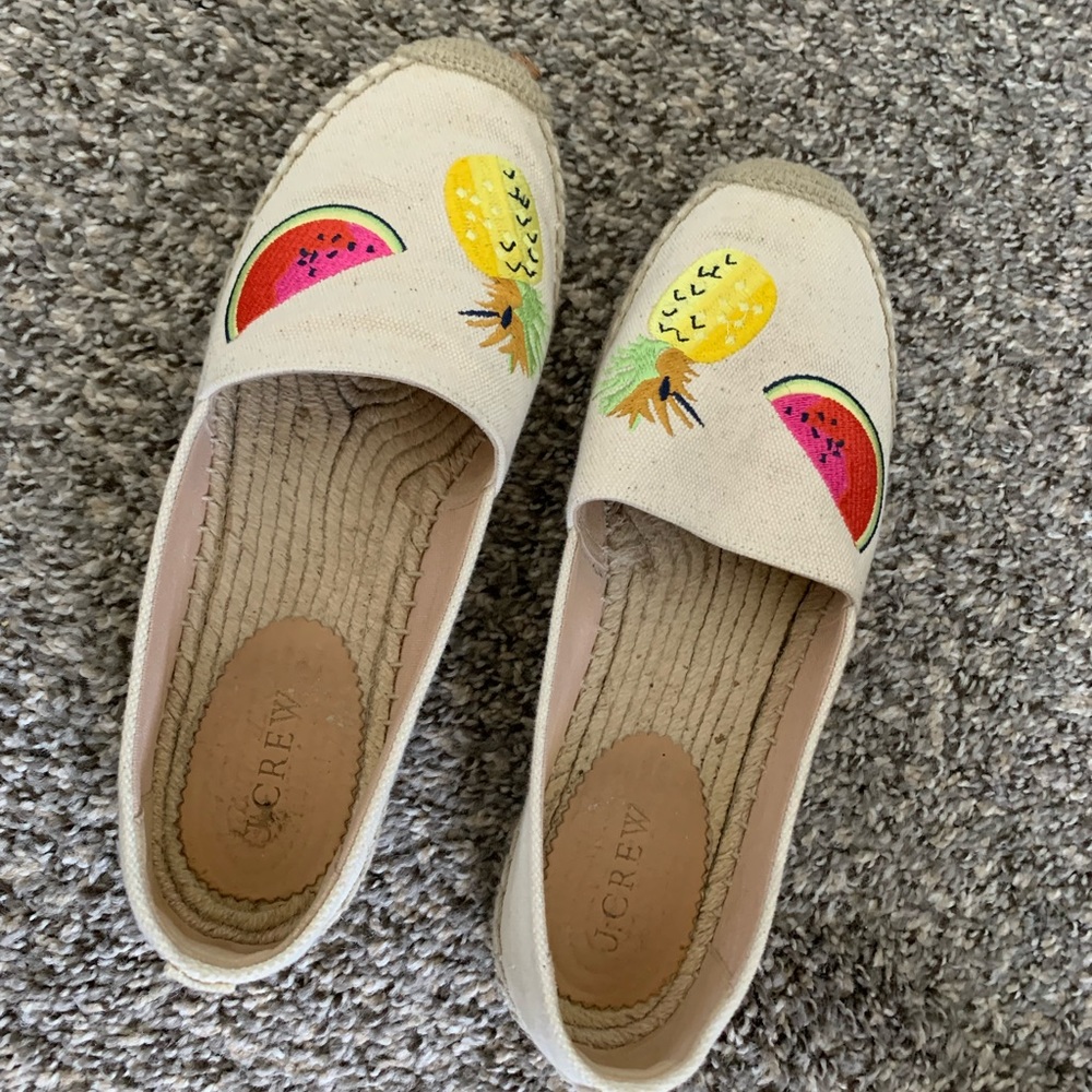 Size 9 1/5 Jcrew Fruit Espadrilles- EUC